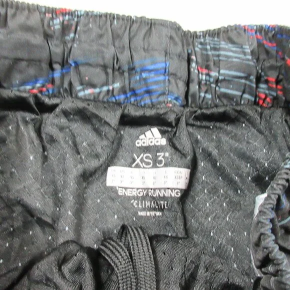 adidas womens black blue gray red lines Energy Climalite running shorts XS - Picture 4 of 5